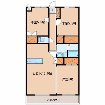 リアン花ヶ島の物件間取画像